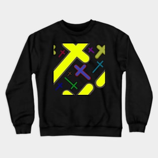 christian cross themed fabric pattern graphic design by ironpalette Crewneck Sweatshirt